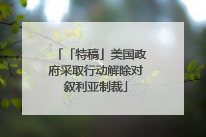 「特稿」美国政府采取行动解除对叙利亚制裁