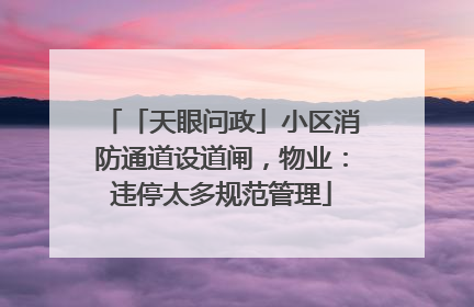 「天眼问政」小区消防通道设道闸，物业：违停太多规范管理