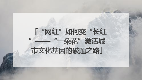 “网红”如何变“长红”——“一朵花”激活城市文化基因的破题之路