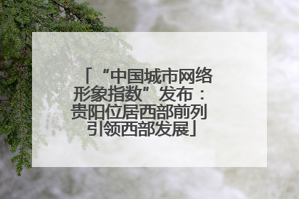 “中国城市网络形象指数”发布：贵阳位居西部前列 引领西部发展