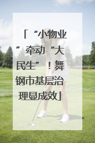 “小物业”牵动“大民生”！舞钢市基层治理显成效