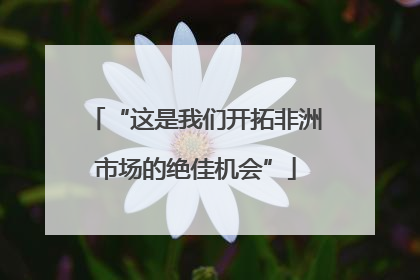 “这是我们开拓非洲市场的绝佳机会”