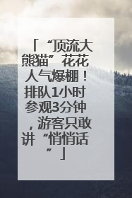 “顶流大熊猫”花花人气爆棚！排队1小时参观3分钟，游客只敢讲“悄悄话”