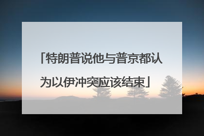 特朗普说他与普京都认为以伊冲突应该结束