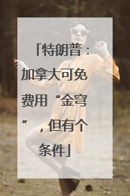 特朗普：加拿大可免费用“金穹”，但有个条件