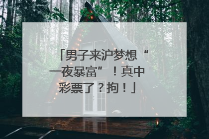 男子来沪梦想“一夜暴富”！真中彩票了？拘！