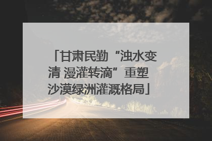 甘肃民勤“浊水变清 漫灌转滴”重塑沙漠绿洲灌溉格局