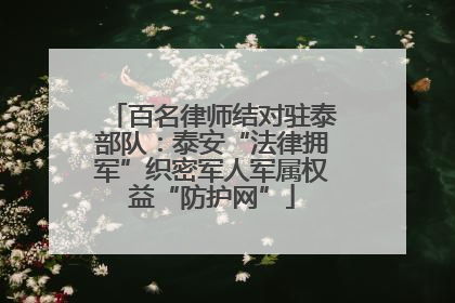百名律师结对驻泰部队：泰安“法律拥军”织密军人军属权益“防护网”