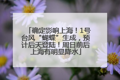 确定影响上海！1号台风“蝴蝶”生成，预计后天登陆！周日前后上海有明显降水