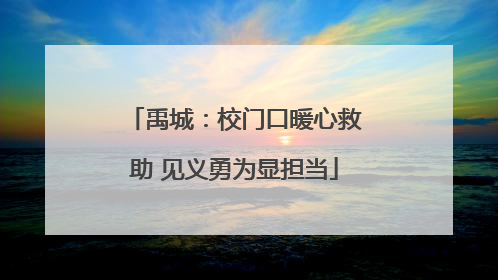 禹城：校门口暖心救助 见义勇为显担当