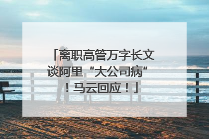 离职高管万字长文谈阿里“大公司病”！马云回应！