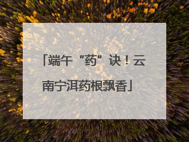 端午“药”诀！云南宁洱药根飘香