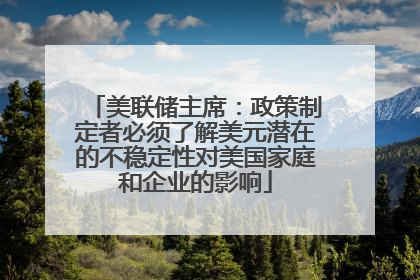 美联储主席：政策制定者必须了解美元潜在的不稳定性对美国家庭和企业的影响