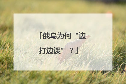 俄乌为何“边打边谈”？