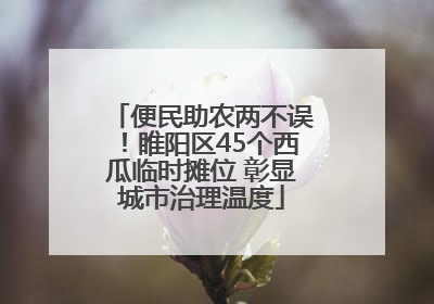 便民助农两不误！睢阳区45个西瓜临时摊位 彰显城市治理温度