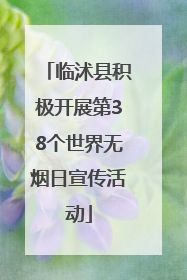 临沭县积极开展第38个世界无烟日宣传活动