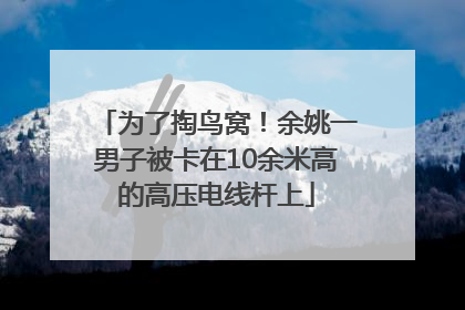 为了掏鸟窝！余姚一男子被卡在10余米高的高压电线杆上