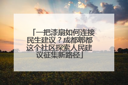 一把漆扇如何连接民生建议？成都郫都这个社区探索人民建议征集新路径