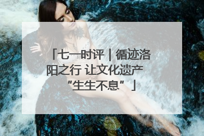 七一时评｜循迹洛阳之行 让文化遗产“生生不息”