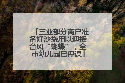 三亚部分商户准备好沙袋用以迎接台风“蝴蝶”，全市幼儿园已停课