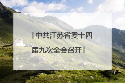 中共江苏省委十四届九次全会召开