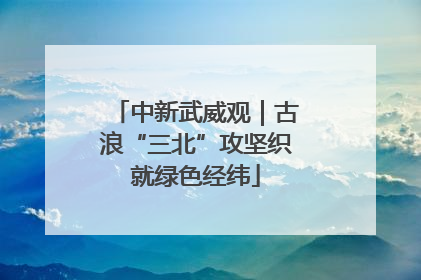 中新武威观｜古浪“三北”攻坚织就绿色经纬