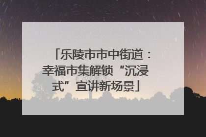乐陵市市中街道：幸福市集解锁“沉浸式”宣讲新场景