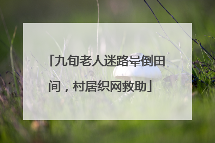 九旬老人迷路晕倒田间，村居织网救助