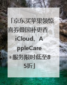 京东买苹果领惊喜券叠国补更香 iCloud、AppleCare+服务限时低至85折