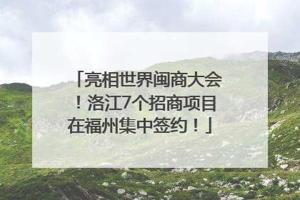 亮相世界闽商大会！洛江7个招商项目在福州集中签约！