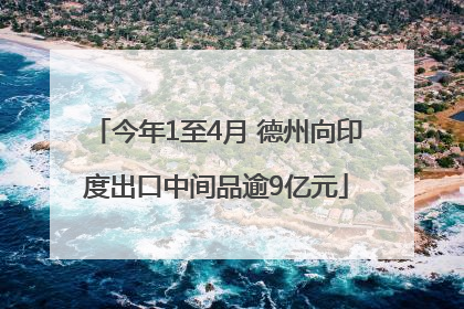 今年1至4月 德州向印度出口中间品逾9亿元