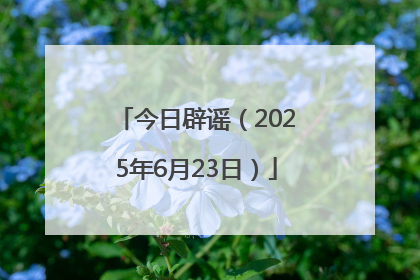 今日辟谣（2025年6月23日）