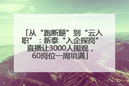 从“跑断腿”到“云入职”：新泰“入企探岗”直播让3000人围观，60岗位一周填满