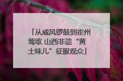 从威风锣鼓到霍州莺歌 山西非遗“黄土味儿”征服观众