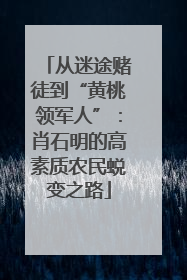 从迷途赌徒到“黄桃领军人”：肖石明的高素质农民蜕变之路