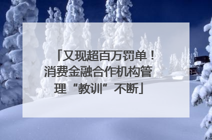 又现超百万罚单！消费金融合作机构管理“教训”不断