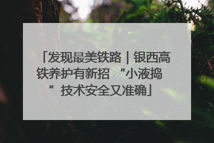 发现最美铁路｜银西高铁养护有新招 “小液捣”技术安全又准确