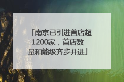南京已引进首店超1200家，首店数量和能级齐步并进