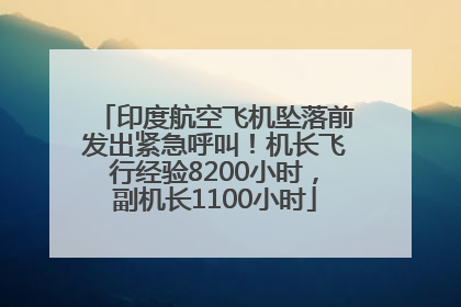 印度航空飞机坠落前发出紧急呼叫！机长飞行经验8200小时，副机长1100小时