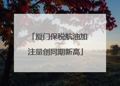 厦门保税航油加注量创同期新高