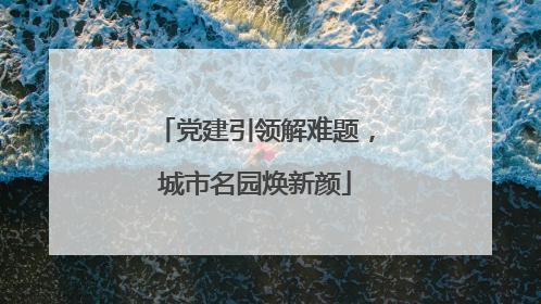 党建引领解难题，城市名园焕新颜