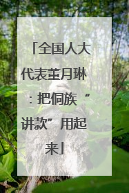 全国人大代表董月琳：把侗族“讲款”用起来