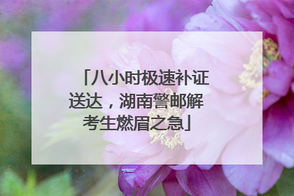 八小时极速补证送达，湖南警邮解考生燃眉之急
