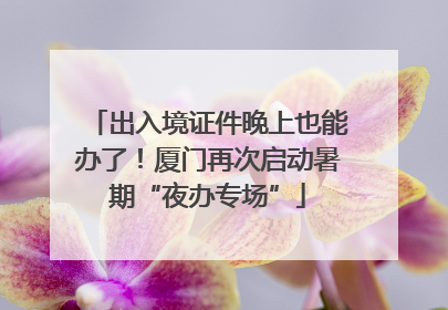 出入境证件晚上也能办了！厦门再次启动暑期“夜办专场”