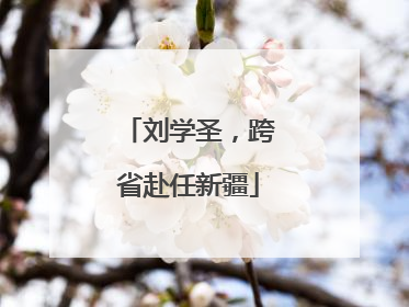 刘学圣，跨省赴任新疆