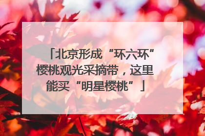 北京形成“环六环”樱桃观光采摘带，这里能买“明星樱桃”