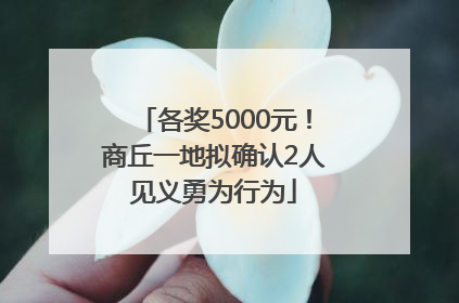 各奖5000元！商丘一地拟确认2人见义勇为行为