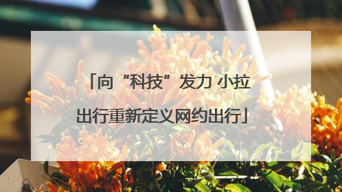 向“科技”发力 小拉出行重新定义网约出行