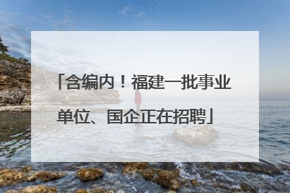 含编内！福建一批事业单位、国企正在招聘