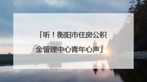 听！衡阳市住房公积金管理中心青年心声